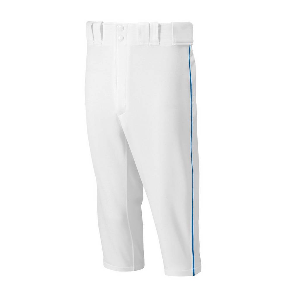 Mizuno Men's Premier Short Piped Baseball Pants White/Royal (350409-TJI)